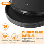 Zopeal 8 Pieces Black Round Restaurant Serving Tray, Plastic Non Slip Surface Food Meals Server Tray with Raised Edges for Home, Kitchen, Restaurant, Cafeteria, Bar (14")