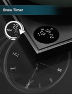 Gooseneck Electric Kettle with Precise ±1℉ Temperature Control, Wood-Accented Handle, Stainless Steel Interior, Quick Heating Pour Over Kettle for Coffee & Tea, 0.9L, Matte Grey