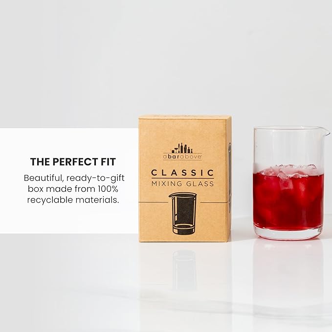 A Bar Above Cocktail Mixing Glass, Classic Style Crystal Stirring Pitcher, Thick Weighted Base for Stable Stirring, 18 Oz Drink Mixer, Bar Accessories, Ideal for Craft Cocktails at Home or Bars