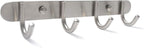 Towel Hook Rack Brushed Nickel - Sagmoc 11-Inch Coat Hook Rail Wall Mounted with 4 Hooks, Durable Wall Hangers for Bedroom, Bathroom, Foyer, Hallway (304 Stainless Steel)