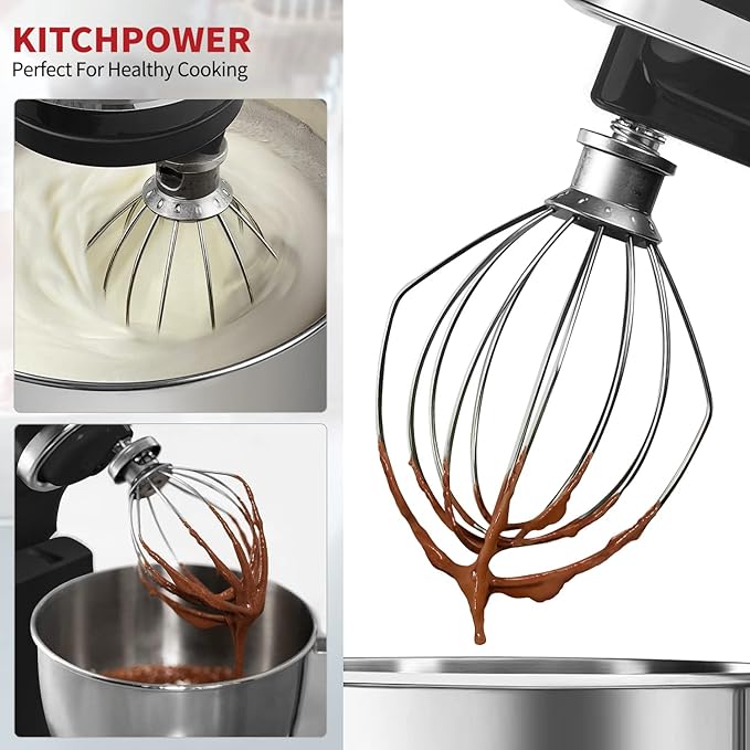 K45WW Wire Whip Attachment for Tilt-Head Stand Mixer for KitchenAid Stainless Steel Egg Cream Stirrer, Flour Cake Balloon Whisk