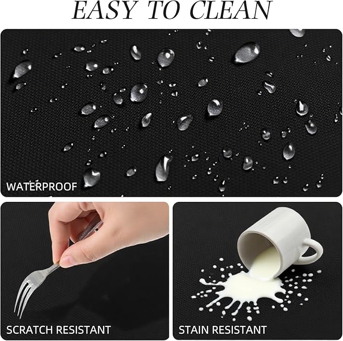 WIGENIUS 6 Pack Black Table Cloth Rectangle 60x102 Inch Polyester Tablecloths for 6ft Rectangle Tables - Reusable Wrinkle Resistant Washable Cloth Cover for Wedding Banquet Party | Hemmed Edges
