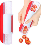 Tomato Slicer, Multi-Purpose Grape Slicer Kitchen Gadget, Tomato, Cherry, Fruit Cutter Fruit Tools into 2 Pieces (Red)