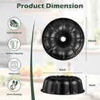 E-far 2 Packs Tube Cake Pan, 10 Inch Nonstick Fluted Pan for Baking Pound Cake, Heavy Duty Carbon Steel Round Baking Mold, Easy Release & Easy to Clean, 10 Cup, Black