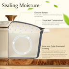 Overmont Enameled Cast Iron Dutch Oven - 7QT Pot with Lid Cookbook & Cotton Potholders - Heavy-Duty Cookware for Braising, Stews, Roasting, Bread Baking white