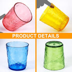 KX-WARE 12-ounce Acrylic Old Flashion Glasses Plastic Tumblers, set of 8 Mixed-Color