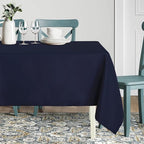 sancua Rectangle Tablecloth - 70 x 108 Inch - Stain and Wrinkle Resistant Washable Polyester Table Cloth, Decorative Fabric Table Cover for Dining Tables, Buffet Parties and Camping, Navy