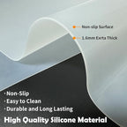 Large Silicone Mats, 78.7”x15.7” Extra Large Silicone Heat Resistant Mat, Countertop Protector, Nonstick Waterproof Mats for Kitchen Counter, Shipped Rolled Up Kitchen Counter Mat, Light Gray