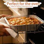 Disposable 9x13 Aluminum Foil Pans with Lids, (10 Pack) Half Size Aluminum Foil Heavy Duty Deep Steam Pans for Roasting Turkey, Cooking, Prepping- Thanksgiving, Christmas, Parties