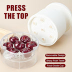 Cherry Pitter, 7-Hole Push-Type Cherry Pitter with Pit Storage Tray, Efficient Pit Removal, Multi-Particle Separator, Fruit Seed Remover Tool (Black)