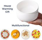 AmorArc Speckled Cereal Bowls Set of 4 for Kitchen, 28oz Large Ceramic Soup Bowls for Cereal Soup Noodle Snacks, Oven,Dishwasher&Microwave Safe Stoneware Bowls with Wavy Rim, Speckled-White