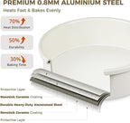 HONGBAKE 9 Inch Round Cake Pan Set of 2, Nonstick Ceramic Coating Cake Molds with Diamond Texture, Aluminized Steel Cake Pans Sets for Baking & Cheesecake, Heavy Duty & Non-Toxic (Cream, 2PCS)