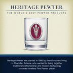 Heritage Pewter Arizona State Double Old Fashion | Double Rocks Glass 14 OZ for Liquor | Expertly Crafted Pewter Glass