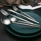 40 Pieces Silverware Set, Stainless Steel Flatware Set for 8, Satin Finish Spoons and Forks Silverware Set, Silver Cutlery Utensils Set, Dishwasher Safe