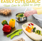 2 in 1 Garlic Slicer and Mincer - Multipurpose Garlic Press and Slicer, Stainless Steel and Durable Plastic, 7.6 x 1.7 x 2.5" Convenient Size, Easy to Use and Clean, Good for Home & Commercial Use