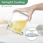 Glass Food Storage Jars with Airtight Lids 25 oz Square 4 Pack Kitchen Storage Containers Cabinet Canisters Sealed Pot Canning for Pasta, Cereal, Coffee, Beans, Spice