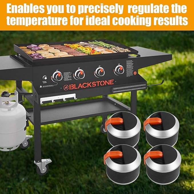 LS‘BABQ Grill Gas Control Knobs, Replacement Parts for Blackstone 17" 22" 28" 36" Gas Griddle,Grill Valve Griddle Knobs, 4 Pack