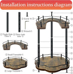2 Tier Lazy Susan Organizer,2-Tier Spinning Spice Rack with Stable Carousel Base & 4 Height Settings for Cupboard Kitchen Countertop Dining Table Cupboard (Petal Shape)