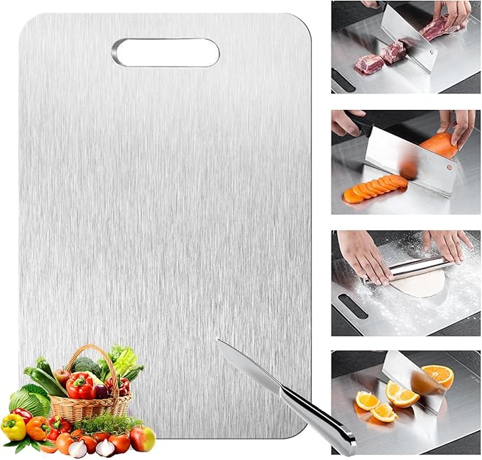 Titanium Cutting Board - 1 pack Titanium Cutting Boards for Kitchen,Double Sided Titanium Cutting Mat（17.91 * 11.81in）