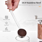 Long Handle Coffee Scoop: 8.6 Inch 18/8 Stainless Steel 2 Tablespoon Metal Measuring Spoon Tbsp Scoop for Coffee Beans, Grounds Coffee, Coffee Powder, Tea, Tall Jars (2Tbsp/30ml)