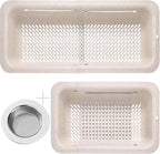 LASSHSWA Collapsible Colander and Strainer for Kitchen, Over the Sink Strainer Basket for Kitchen, Fruit Pasta Food Strainer Expandable Plastic Colander with A Sink Drain Strainer Stainless Steel