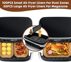 Air Fryer Liners Disposable 150Pcs for Ninja Foodi DZ071 7-Qt/11-Qt/Instant 9 Qt Dualzone Flex Basket Air Fryer,100Pcs Small Airfryer Liners for Dualzone Flexbasket & 50Pcs Air Fryer Parchment Paper