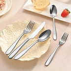 40-Piece Silverware Set, Flatware Set for 8, Food-Grade Stainless Steel Tableware Cutlery Set, Mirror Finished Utensil Sets for Home Restaurant, Forks Spoons and Knives Set, Dishwasher Safe