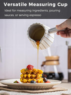 Ceramic Espresso Cups, Espresso Measuring Cup with Handle, Expresso Shots Cups with Scale, Espresso Accessories, 200ML /6 OZ, Cream White