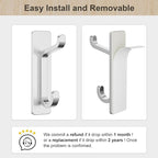 pickpiff Wall Hooks for Coat and Towel: 13LB Adhesive Door Hanger Stick on, Silver 4 Pack