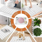Stone Drying Mat for Kitchen Counter, Large Stone Dish Drying Mat Foldable Diatomaceous Earth Water Absorbing Mat for Dishes Bottles Cups Match Any Countertop White 24" x 16"