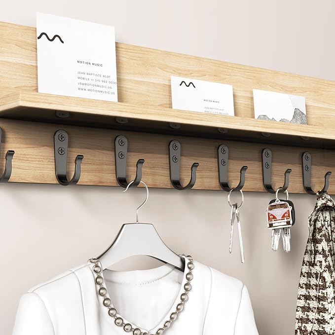 20PCS Wall Hooks for hanging, Metal Wall Hooks for Coats, Coat hooks for Wall, Heavy Duty Single Prong Wall Hooks With 40 Pieces Screws for Hanging Coats，Towel，Backpack，Hat, Dog Leashes，Coffee Mug