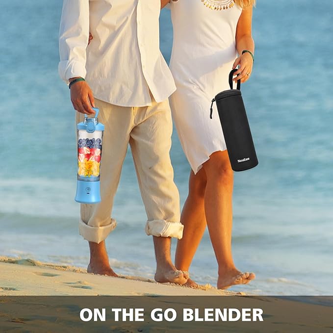 Portable Blender for Shakes and Smoothies- Personal Juicer 20 OZ Electric Protein Shaker Bottle with Insulated Sleeve, USB-C Rechargeable,Travel Lid-Small Blender Cup for Kitchen, Office, Gym,Travel