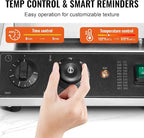 VEVOR Commercial Waffle Maker, 4PCS Round Waffle Baker Machine,1750W Non-Stick Stainless Steel Belgian Waffle Iron with Temperature and Time Control, for Restaurant Bakery Snack Bar Family