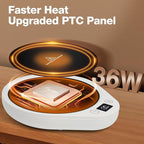 PUSEE Coffee Mug Warmer - Electric Large Candle Warmer Plate with 4H Auto Shut Off, 3-Temp Settings Cup Heater for Desk, Tea, Milk, Cocoa (W4-White)