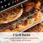 Aria 30 Qt Air Fryer Oven, Stainless Steel Air Fryer with Basket, Grill Racks, Crumb & Drip Tray, Easy Clean Large Countertop Convection Oven, XL Touchscreen Display & Cooking Presets, Black