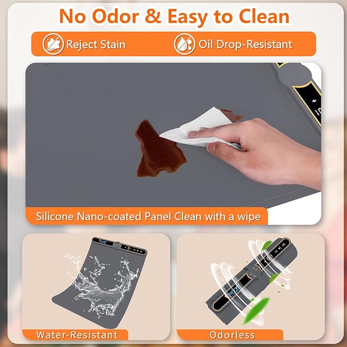 Food Warming Mat, 9 Temperature Modes & Upgraded Electric Heating Wire Full Surface Heating, Portable Warming Mat for Food, 6-Hours Auto Shut-Off Food Warming Mat for Buffet, Parties