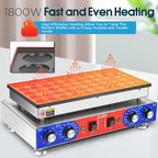 SICHI Mini Pancake Maker - 50Pcs Mini Dutch Pancake Maker With Nonstick and Quick Heat-Up, Mini Pancakes Maker Machine With 2 Thermostats & 2 Timers Separate Control, Commercial Pancake Maker Machine