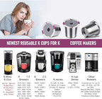 Reusable K Cups for K eurig, Universal stainless steel Reusable Coffee Pods, Refillable Single K Cups for K 2.0 and 1.0 Coffee Makers (1-PACK)