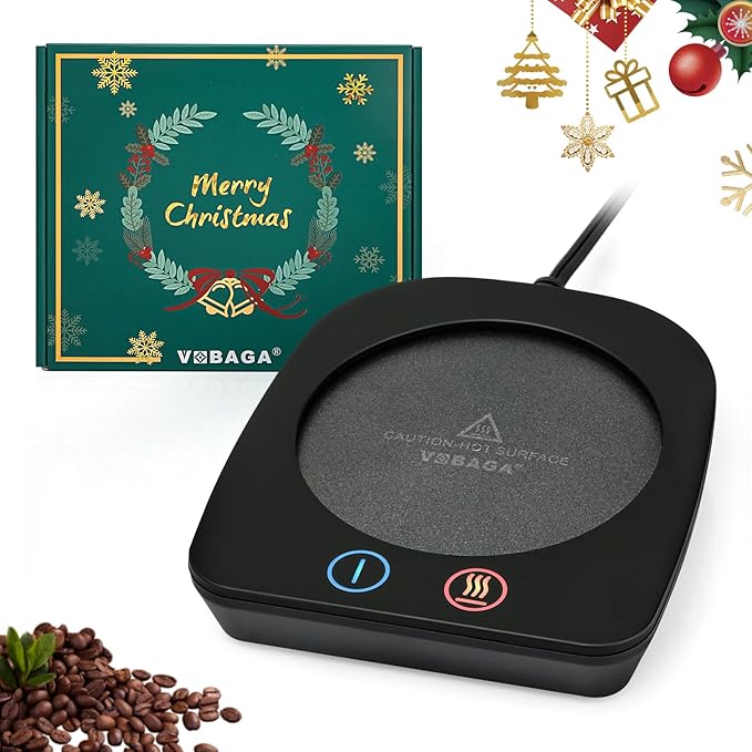 VOBAGA Coffee Warmer & Mug Warmer for Home Office Home Desk Use, Coffee Cup Warmer with 3 Temperature Settings for Coffee Tea Cocoa with Auto Shut Off After 4 Hours, Coffee Gifts