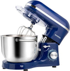 Aucma Stand Mixer,6.5-QT 660W 6-Speed Tilt-Head Food Mixer, Kitchen Electric Mixer with Dough Hook, Wire Whip & Beater (6.5QT, Royal Blue)