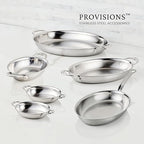 Hestan Provisions - Oval au Gratin Dish, Small Clad Stainless Steel, (6 x 8")