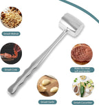 VOCOSTE Meat Tenderizer Mallet, Aluminum Alloy Kitchen Double-sided Round Meat Pounder Flattened, Meat Mallet Hammer, Steak Chicken Beef Tenderizer Tool