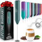 Zulay Kitchen Milk Frother Handheld Battery Operated – Electric Drink Mixer for Coffee, Lattes, Cappuccinos, Matcha & Hot Chocolate – Portable Foam Maker & Coffee Bar Accessory