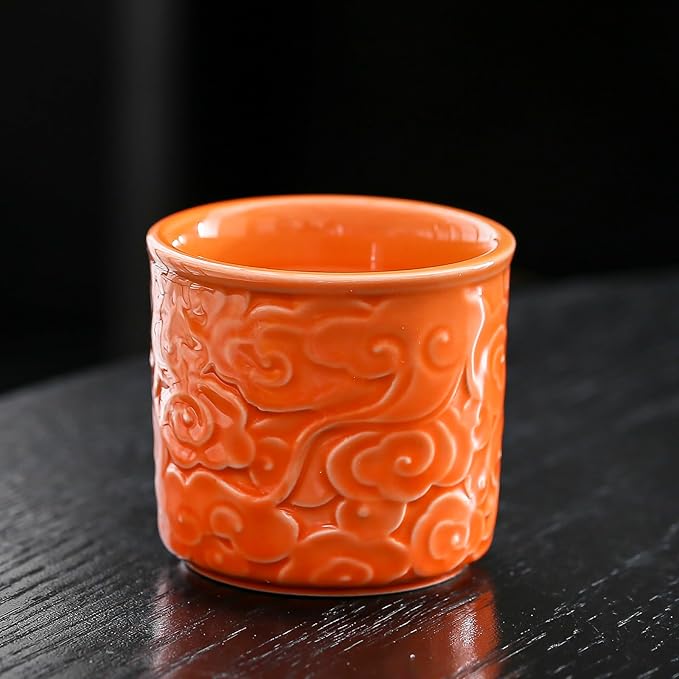 Ceramic Espresso Cups Set of 2 or 4-3oz Demitasse Cups for Coffee & Tea, No Handles, Durable & Dishwasher Safe (bisque, 2)