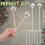 Meanplan 60pcs Christmas Swizzle Sticks Christmas Cocktail Stirrers Plastic Stir Sticks Xmas Santa Claus Snowman Decorations for Birthday Party Coffee Shop Supplies Favors Gifts(Reindeer)