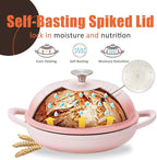 Enameled Round Cast Iron Bread Oven, 6 Qt Cast Iron Dutch Oven for Homemade Sourdough Bread Baking, Bread Dome Pot with Cloche Lid (Gradient Pink)