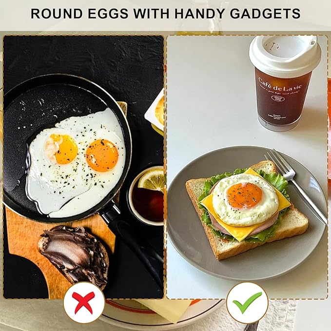 Egg Rings 3.5 Inch Pack of 4 with Silicone Handle Perfect Round Circle Mold Shaper for Frying Eggs Crumpet Pancakes Accessory for Home Camping Breakfasts