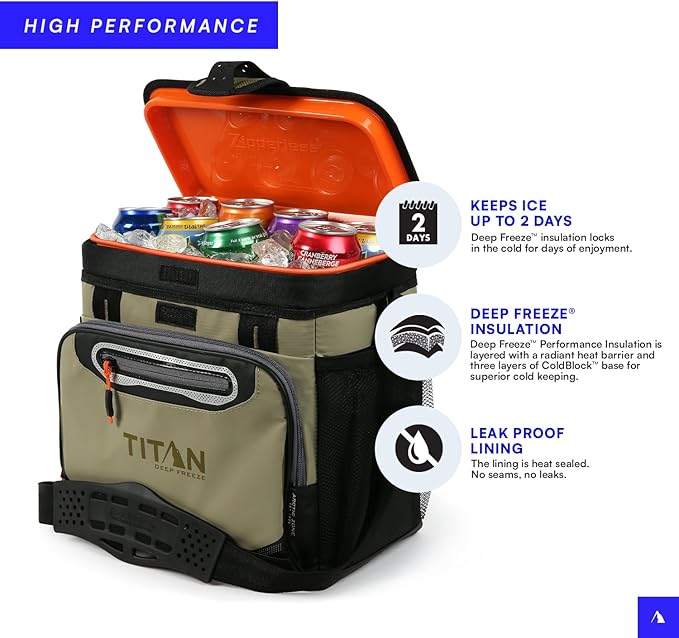 Titan by Arctic Zone 30 Can Zipperless Soft Cooler with HardBody Liner