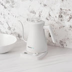 1.0L 1500W Gooseneck Electric Kettle - Stainless Steel Interior - Rapid-Boil - Auto Shut-Off, Boil-Dry Protection, Temperature Control, LED Indicator - White by The Display Guys