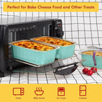 LNYZQUS 30oz Small Baking Pans with Lids 25 Pack, 7” x 5” Aluminum Foil Containers Individual Cake Tins, Heavy Duty Takeout Leftover Containers Meal Prep Holders for Oven-Blue